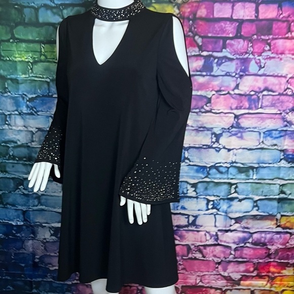 NWT Jessica Howard open V-neck A-line dress - Picture 4 of 11